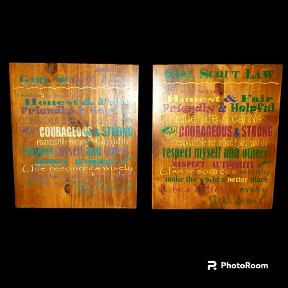 Girl Scout Law Thick Solid Wood Plaques - Picture 1 of 6